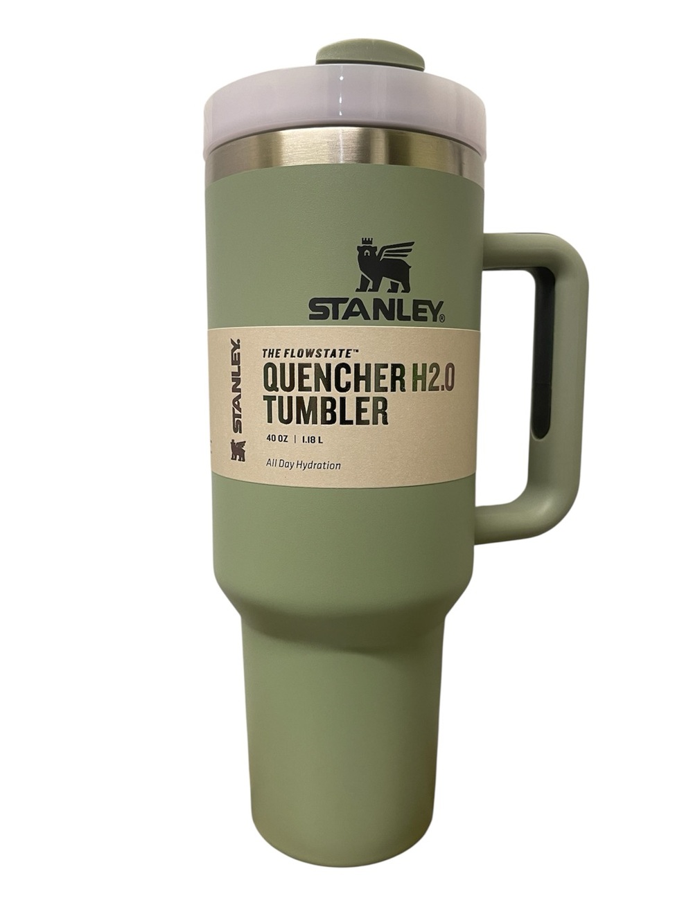 Stanley Quencher H2.0 Tumbler in Olive Green with Handle